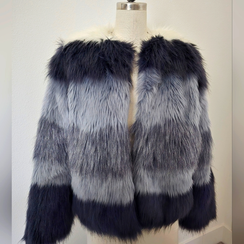Zara faux fur jacket in ombre color